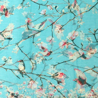 Wrapables Lightweight Vintage Floral Bird Print Long Scarf: Gray