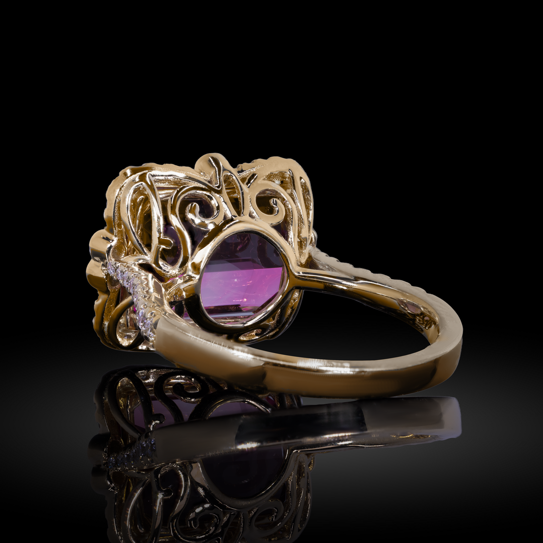 Unique East West 7 Ct Tourmaline Ring 14k Gold