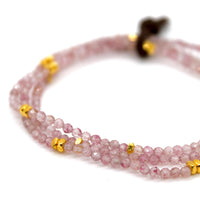 Luxury Mini Faceted Strawberry Quartz Bracelet - BC-614