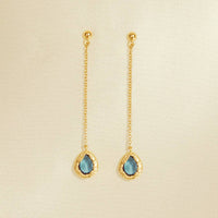 Lysia Cerulean Blue Long Earrings | Jewelry Gold Gift Waterproof