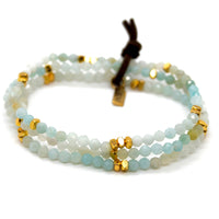 Luxury Mini Faceted Gradient Amazonite Stone Bracelet - BC-636
