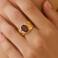 Carmen Rosewood Ring | Jewelry Gold Gift Waterproof: S