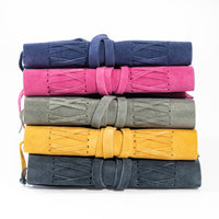 Grey Blue Suede Journal w/ Organic Cotton Paper: Large