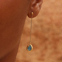 Lysia Cerulean Blue Long Earrings | Jewelry Gold Gift Waterproof