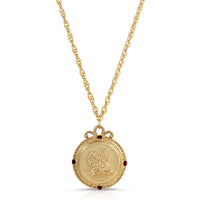 1928 Jewelry Flower of The Month Crystal Pendant Necklace 20: September/Aster/Sapphire