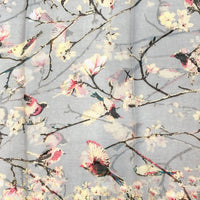 Wrapables Lightweight Vintage Floral Bird Print Long Scarf: Gray