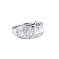 Emerald cut Diamond Band with Halo