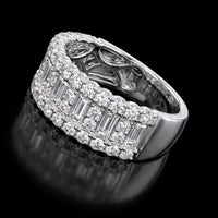 Staggered Baguette & Pavé Diamond Band