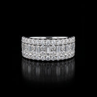 Staggered Baguette & Pavé Diamond Band