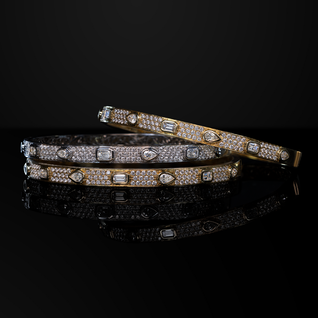 Multi-shape Diamond Bangle 2.0Ct Pave 1.0Ct Other 18K WG