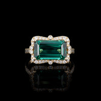 14K YG Tourmaline and Diamond Ring, 4.88CT