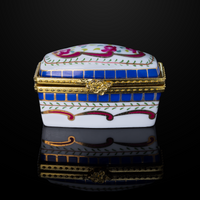 Antique Handpainted Floral Pill Box