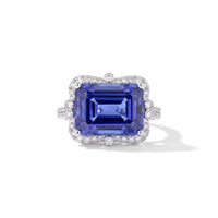Blue Tourmaline and Diamond Ring