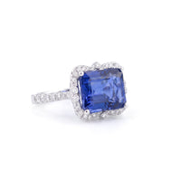 Blue Tourmaline and Diamond Ring