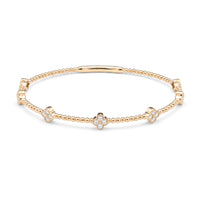 Flower Cluster Diamond Flex Bangle | Yellow Gold