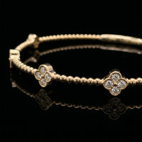 Flower Cluster Diamond Flex Bangle | Yellow Gold