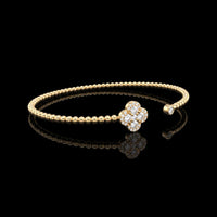 Beaded Diamond Clover Flex Bangle