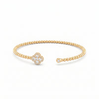 Beaded Diamond Clover Flex Bangle
