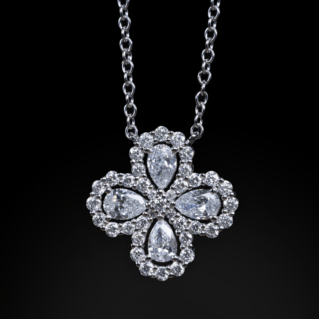 Clover Shaped Diamond Pendant