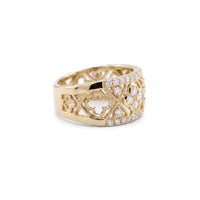 Diamond Lattice Quatrefoil Ring | Yellow Gold
