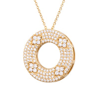 Effy Pavé Diamond Clover Circle Pendant