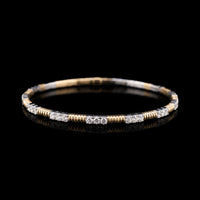 360 Two Tone Diamond Station Flex Bracelet