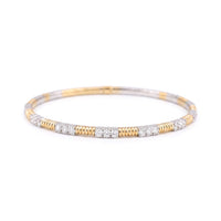 360 Two Tone Diamond Station Flex Bracelet