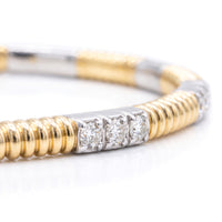 360 Two Tone Diamond Station Flex Bracelet