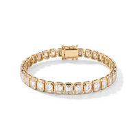 Emerald Cut Diamond Bezel Tennis Bracelet