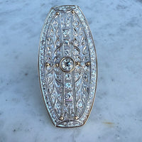 Art Deco Early 1920s Brooch Ring Approx 3ct set in platinum and 18k