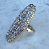 Art Deco Early 1920s Brooch Ring Approx 3ct set in platinum and 18k