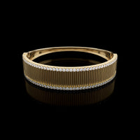 Effy Fluted Diamond Border Bangle