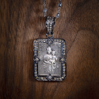 French antique "Sacred Heart"medalion, c.1880-1890