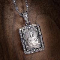 French antique "Sacred Heart"medalion, c.1880-1890