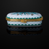 Antique Handpainted Floral Pill Box