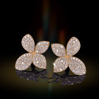 Floral Petal Pavé Diamond Earrings