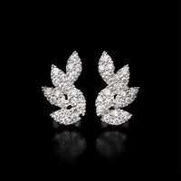 Diamond Leaf Earrings YG