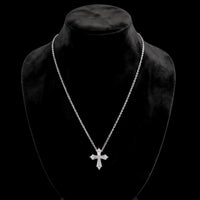 Kite Diamond Cross Necklace | White Gold