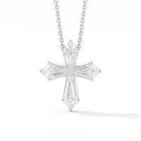 Kite Diamond Cross Necklace | White Gold