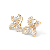 Floral Petal Pavé Diamond Earrings