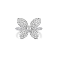 Pavé Diamond Petal Flower Ring