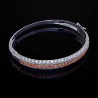 Pink and White Diamond Bangle