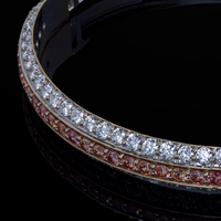 Pink and White Diamond Bangle