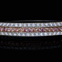 Pink and White Diamond Bangle