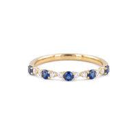 Blue Sapphire & Diamond Band