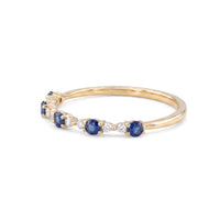 Blue Sapphire & Diamond Band