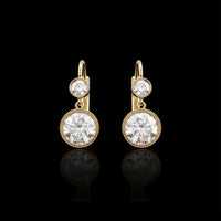 Old European Diamond Double Drop Earrings
