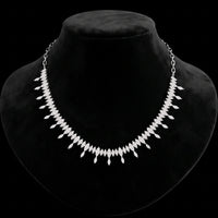Marquise Shape Diamond Illusion Necklace with Diamond Drops