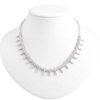 Marquise Shape Diamond Illusion Necklace with Diamond Drops