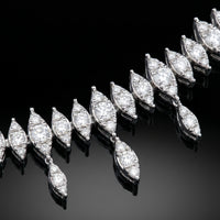 Marquise Shape Diamond Illusion Necklace with Diamond Drops